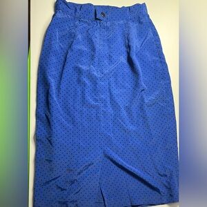 Vintage Jonathan Martin Royal Blue Polkadot Pencil Skirt Size 4